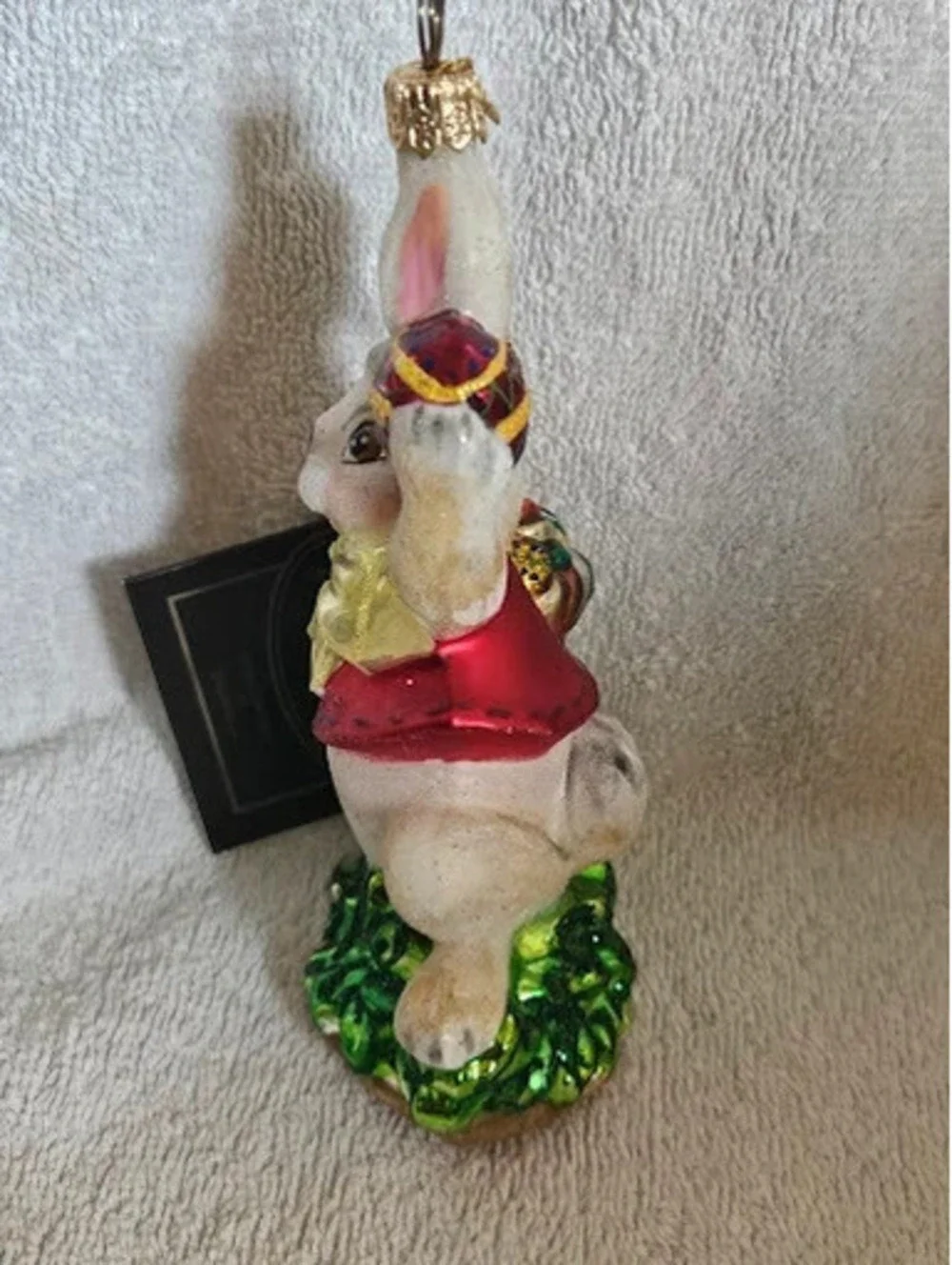 Vintage Kurt S. Adler Polonaise Komozja Easter Bunny Glass Ornament 5 by 3